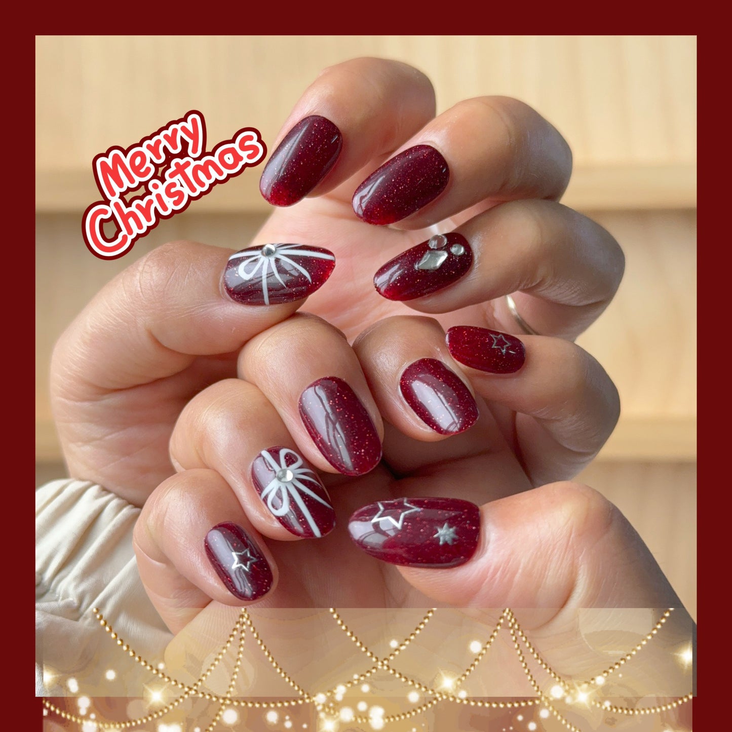 Red Glitter Gift Bow Christmas Luxe