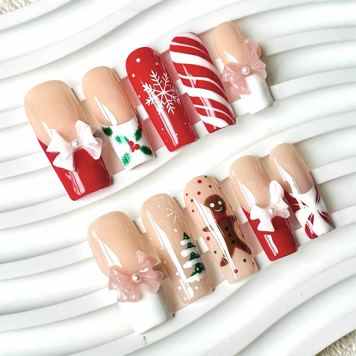 Nude Red White Gold Gingerbread·Christmas Sweet Luxe