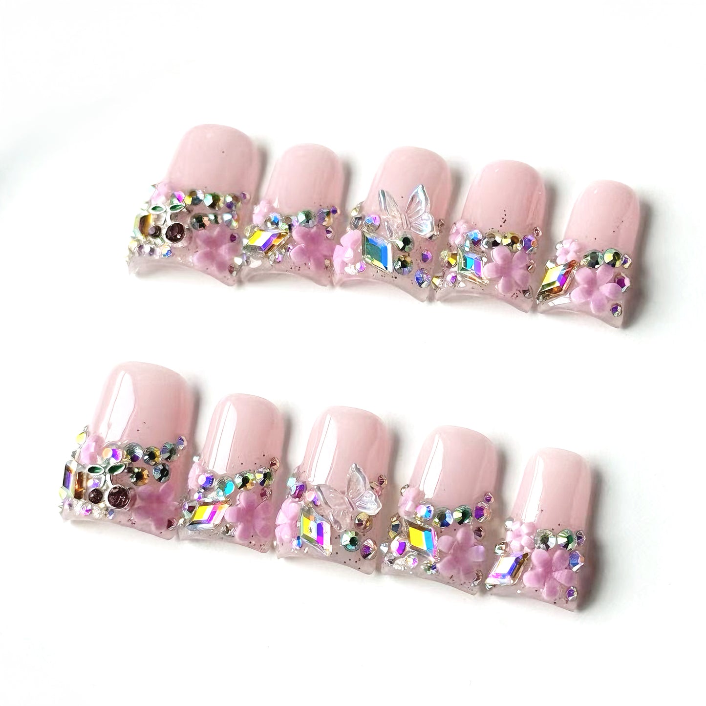 Nude Blush Crystal Butterfly Dreamy Luxe