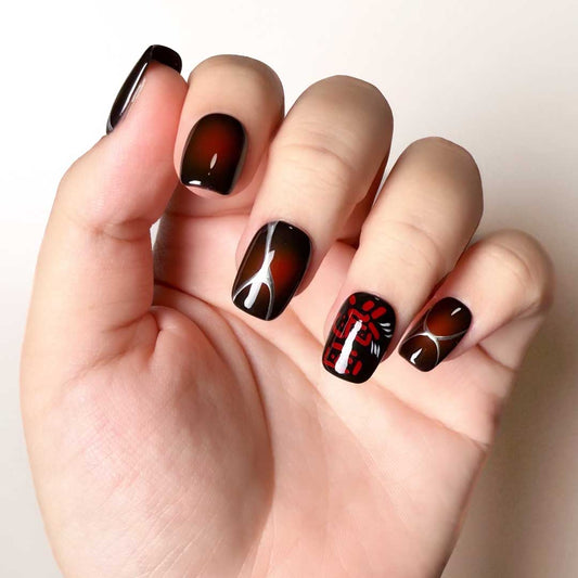 Oriental Ink-Calligraphy Gradient Luxe Press-Ons