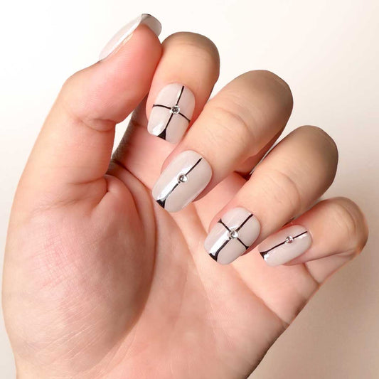 Minimalist Silver-Stud Geometric