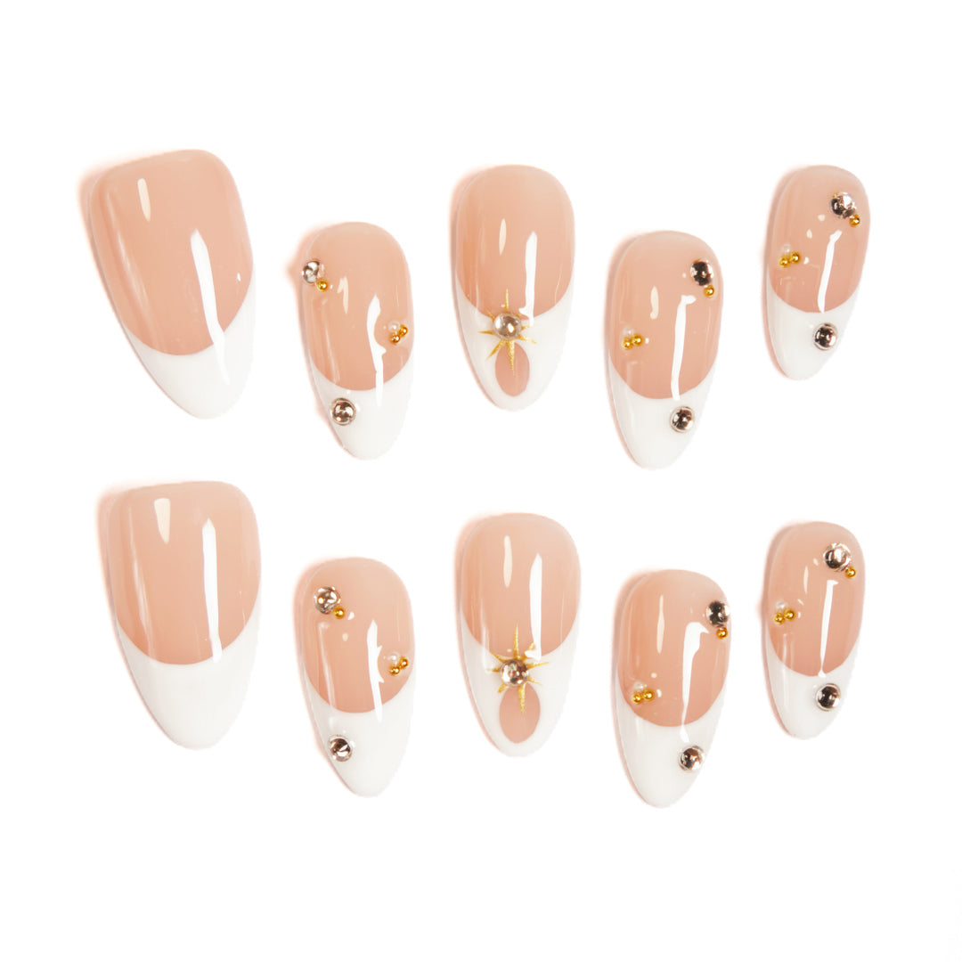 Gilt Crystal French Nude Pink Luxury