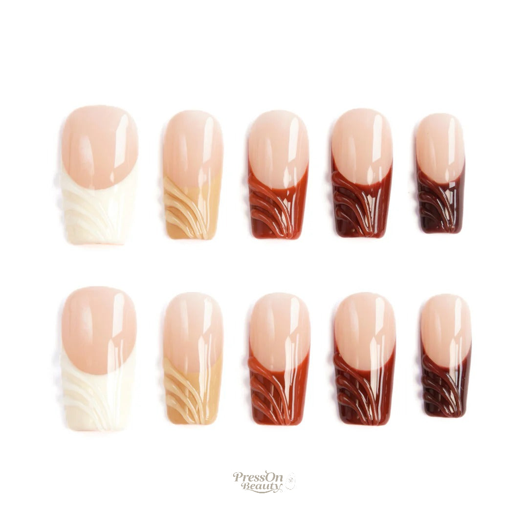 Cocoa Mousse Gradient Relief Nude Brown