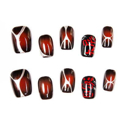Oriental Ink-Calligraphy Gradient Luxe Press-Ons