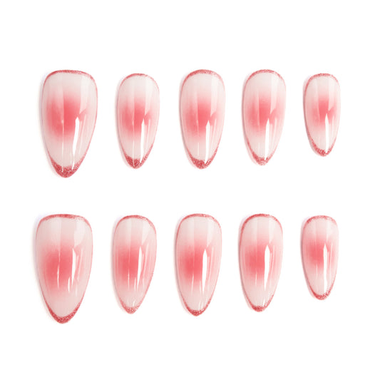 Peach Smoothie Glitter Gradient Nude Pink