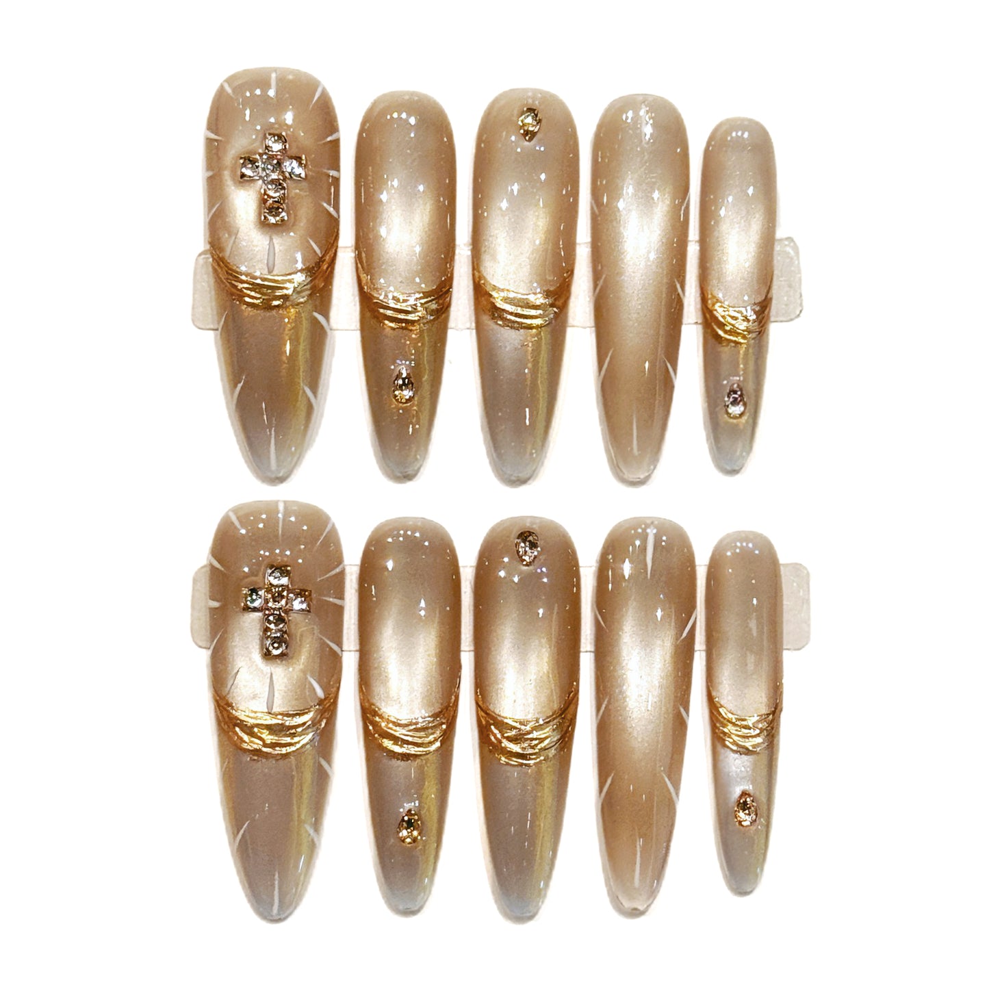 Light Gold Cross & Gold Thread Luxe