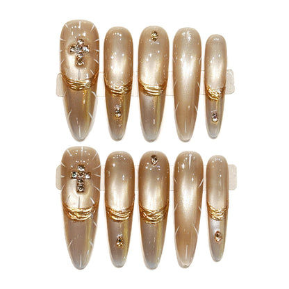 Light Gold Cross & Gold Thread Luxe