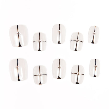 Minimalist Silver-Stud Geometric