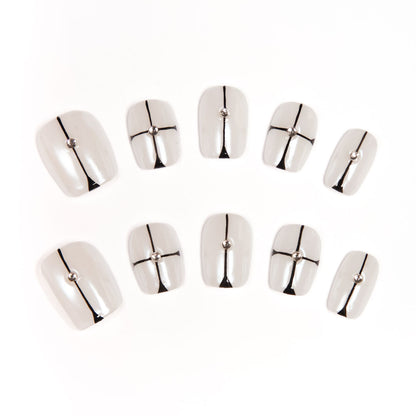 Minimalist Silver-Stud Geometric