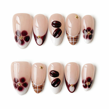 Misty Nude Brown Coffee Gold Accent Luxe