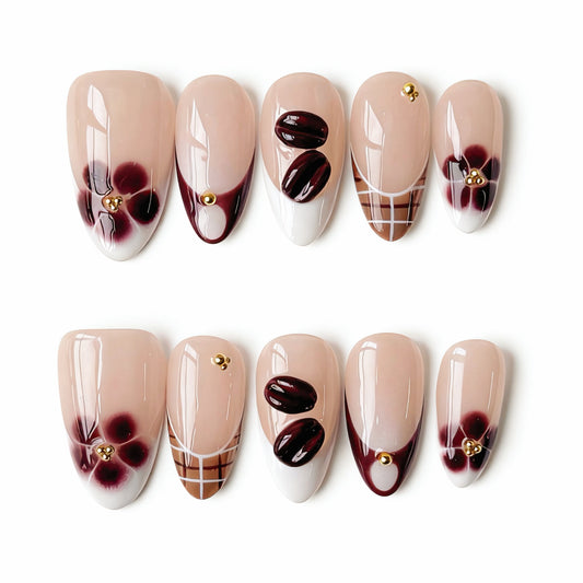 Misty Nude Brown Coffee Gold Accent Luxe