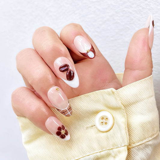 Misty Nude Brown Coffee Gold Accent Luxe