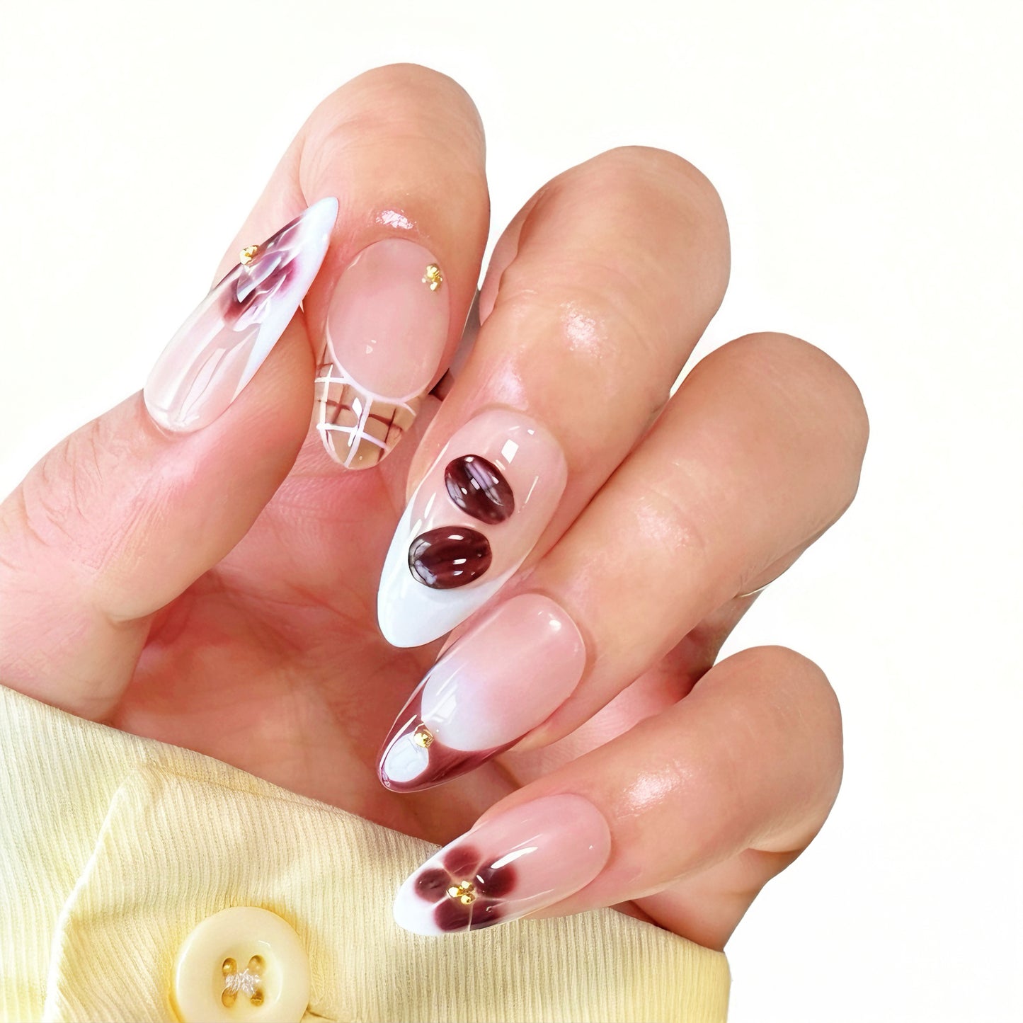 Misty Nude Brown Coffee Gold Accent Luxe