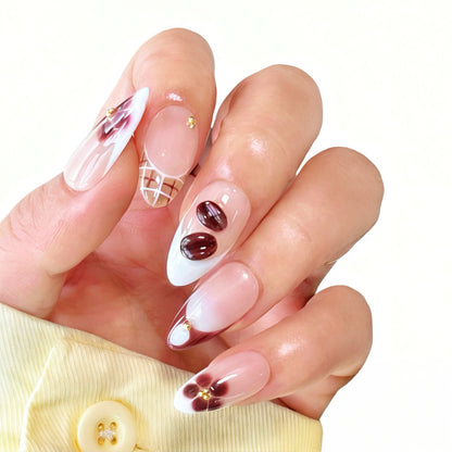 Misty Nude Brown Coffee Gold Accent Luxe