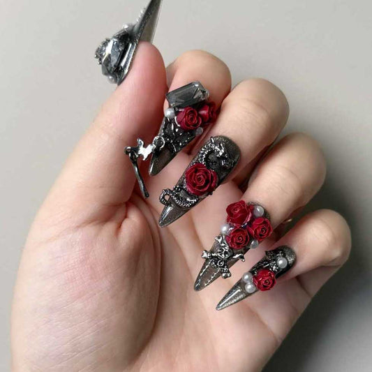 Gothic Blood Rose Moonlit Covenant