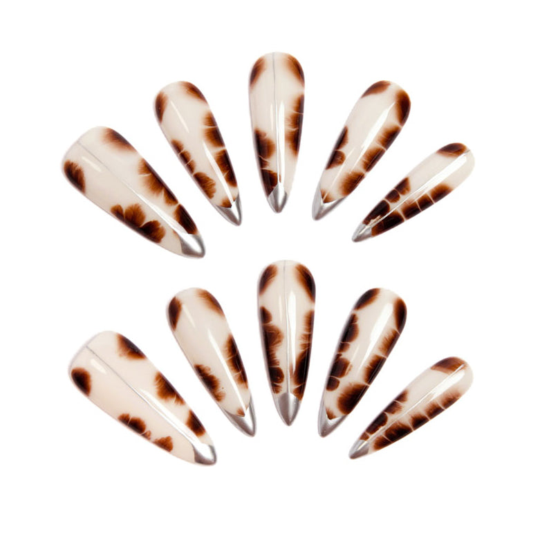 Vintage Amber-Fur Silver-Capped Stiletto