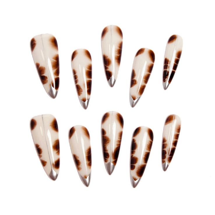 Vintage Amber-Fur Silver-Capped Stiletto