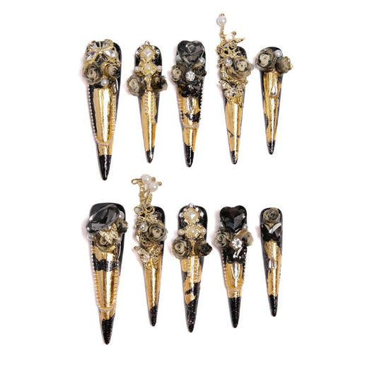 Gothic Gilded Ember Rose Relics