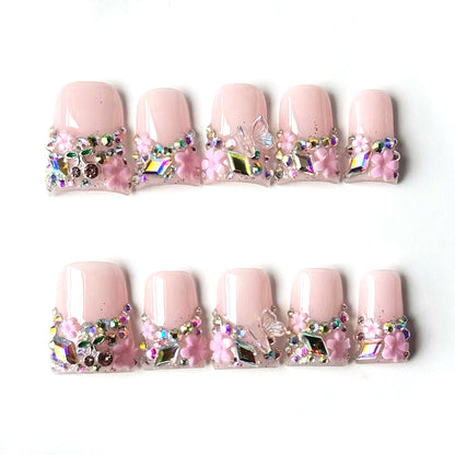 Nude Blush Crystal Butterfly Dreamy Luxe