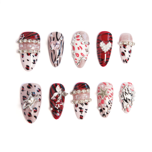 Rebel-Glam Leopard-Zebra Crystal Tapestry