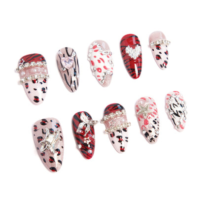 Rebel-Glam Leopard-Zebra Crystal Tapestry