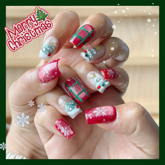 Red Plaid Snowflake Christmas Tree Festive Luxe