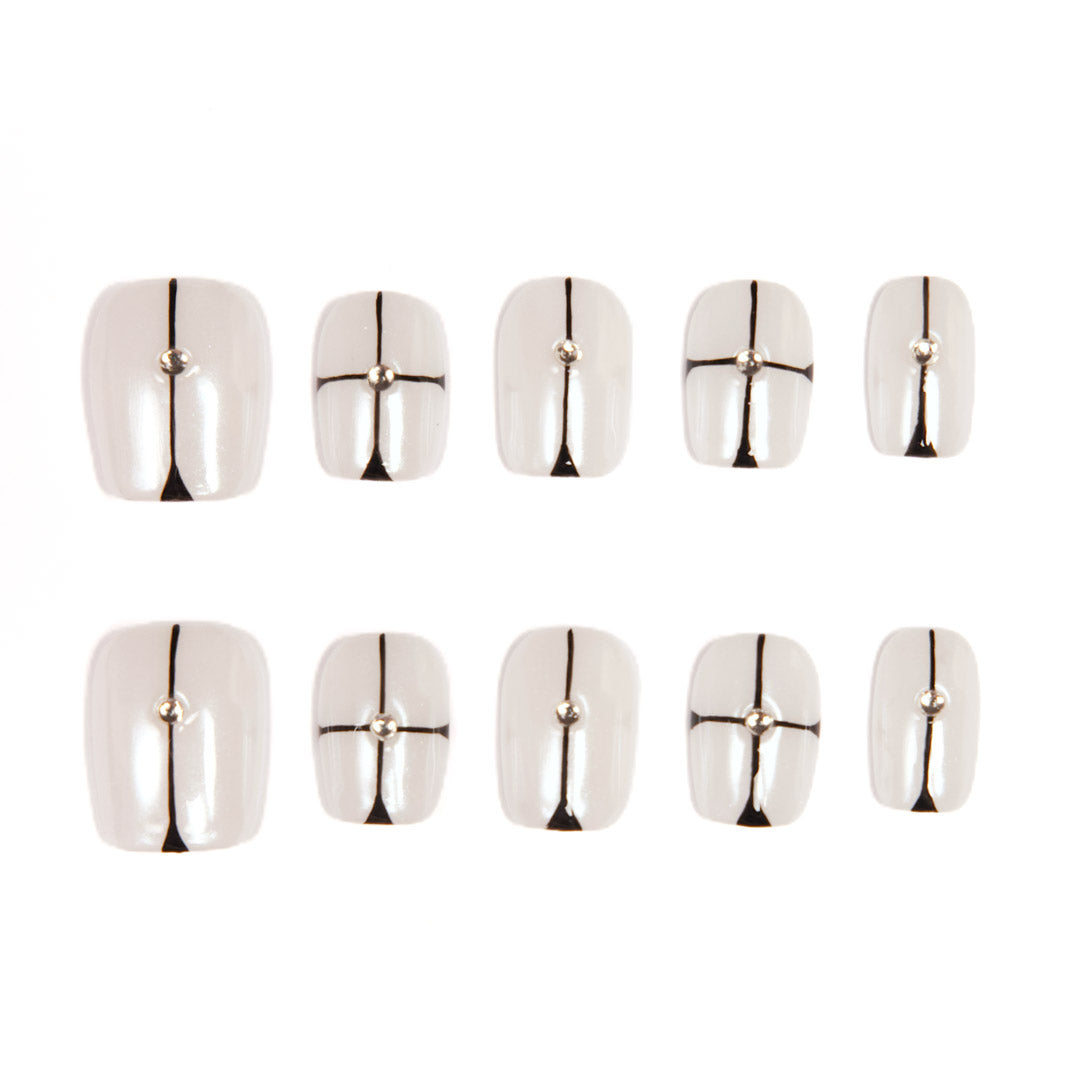 Minimalist Silver-Stud Geometric