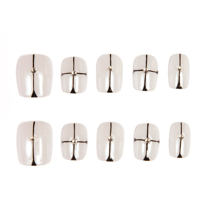 Minimalist Silver-Stud Geometric