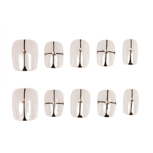 Minimalist Silver-Stud Geometric