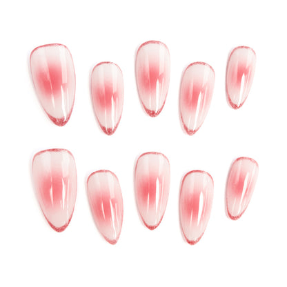 Peach Smoothie Glitter Gradient Nude Pink