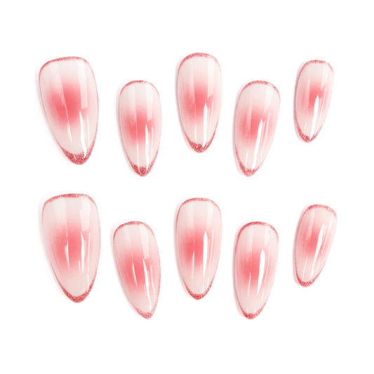 Peach Smoothie Glitter Gradient Nude Pink