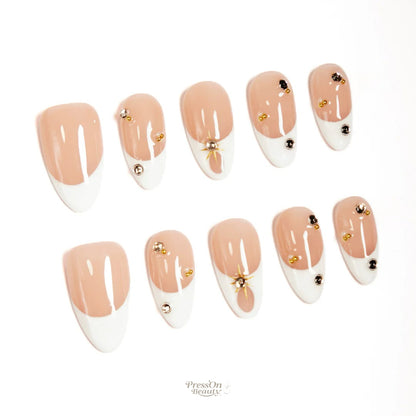 Gilt Crystal French Nude Pink Luxury