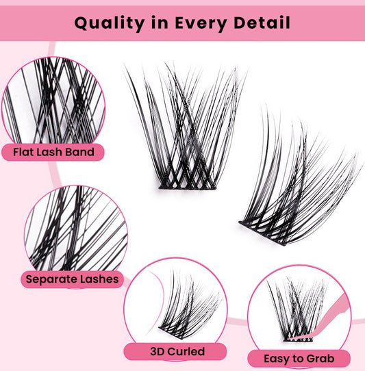 216PCS Lash Clusters - D Curl 10-16mm Mix