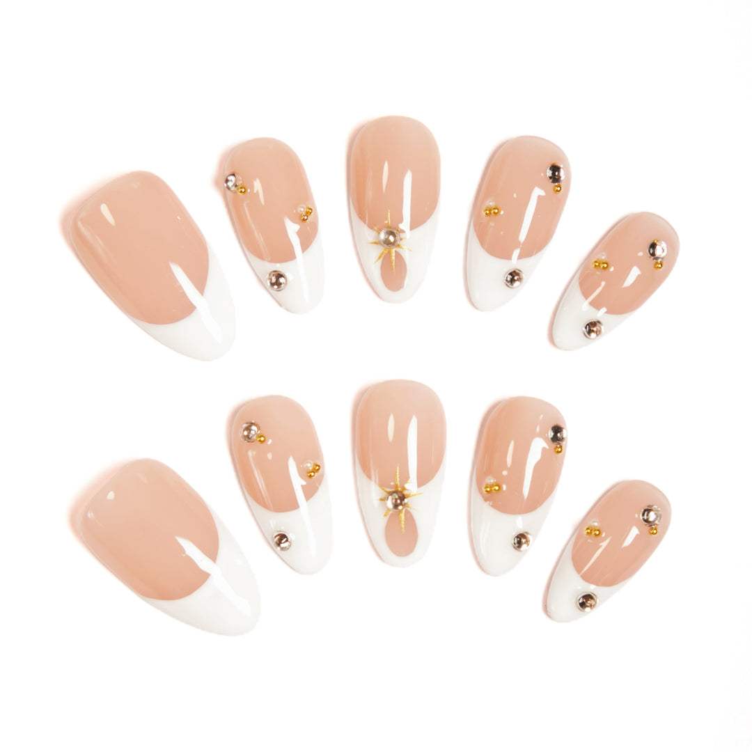Gilt Crystal French Nude Pink Luxury
