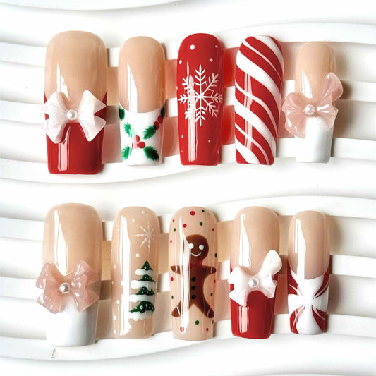 Nude Red White Gold Gingerbread·Christmas Sweet Luxe